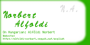 norbert alfoldi business card